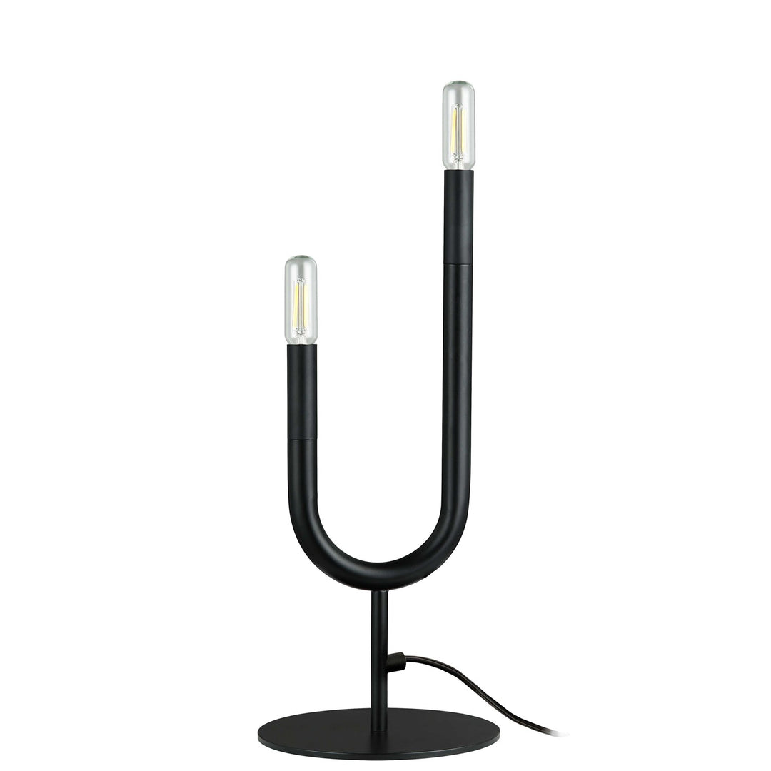 2 Light Incandescent Table Lamp, Matte Black by Dainolite