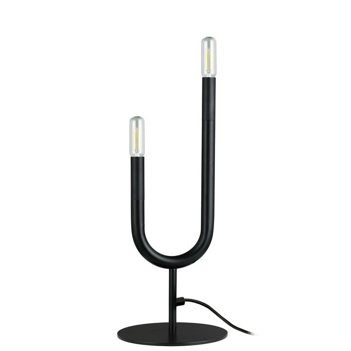 2 Light Incandescent Table Lamp, Matte Black by Dainolite