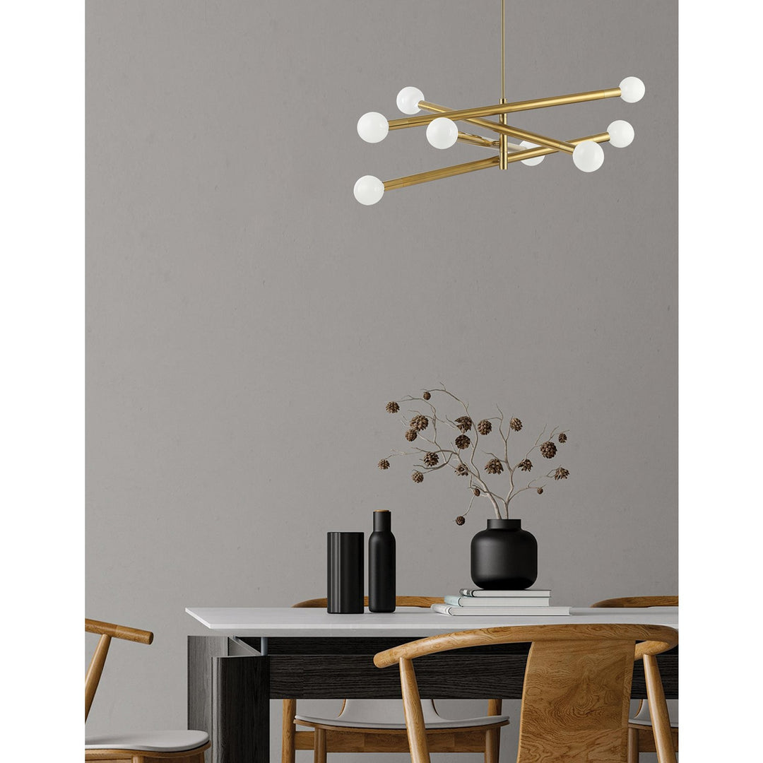8 Light Incandescent Chandelier Aged Brass