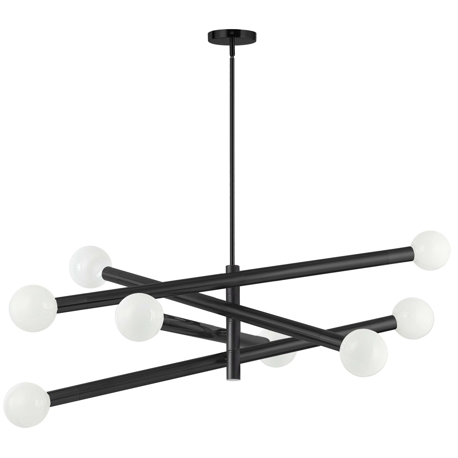 8 Light Incandescent Chandelier Matte Black by Dainolite