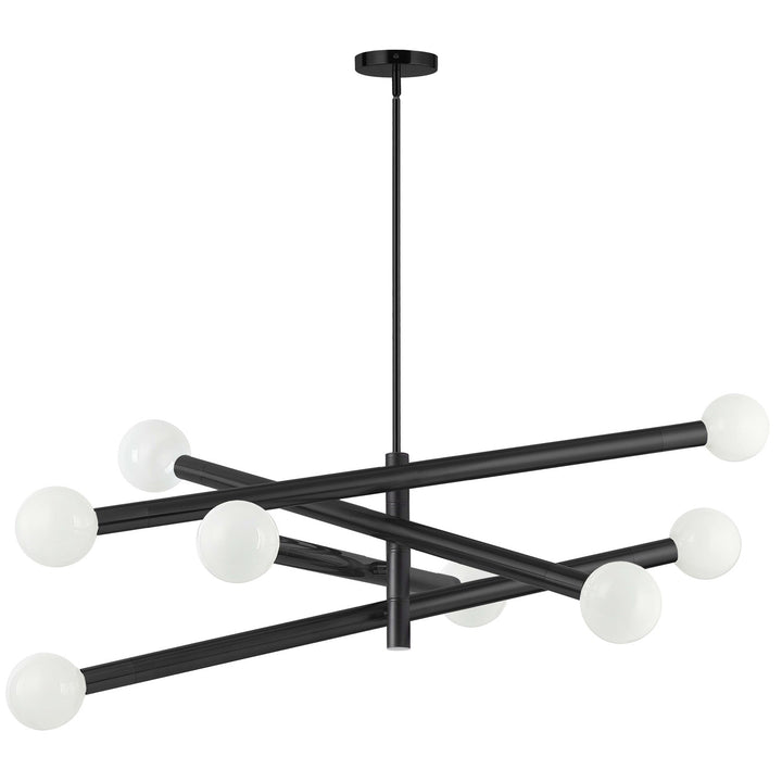 8 Light Incandescent Chandelier Matte Black by Dainolite