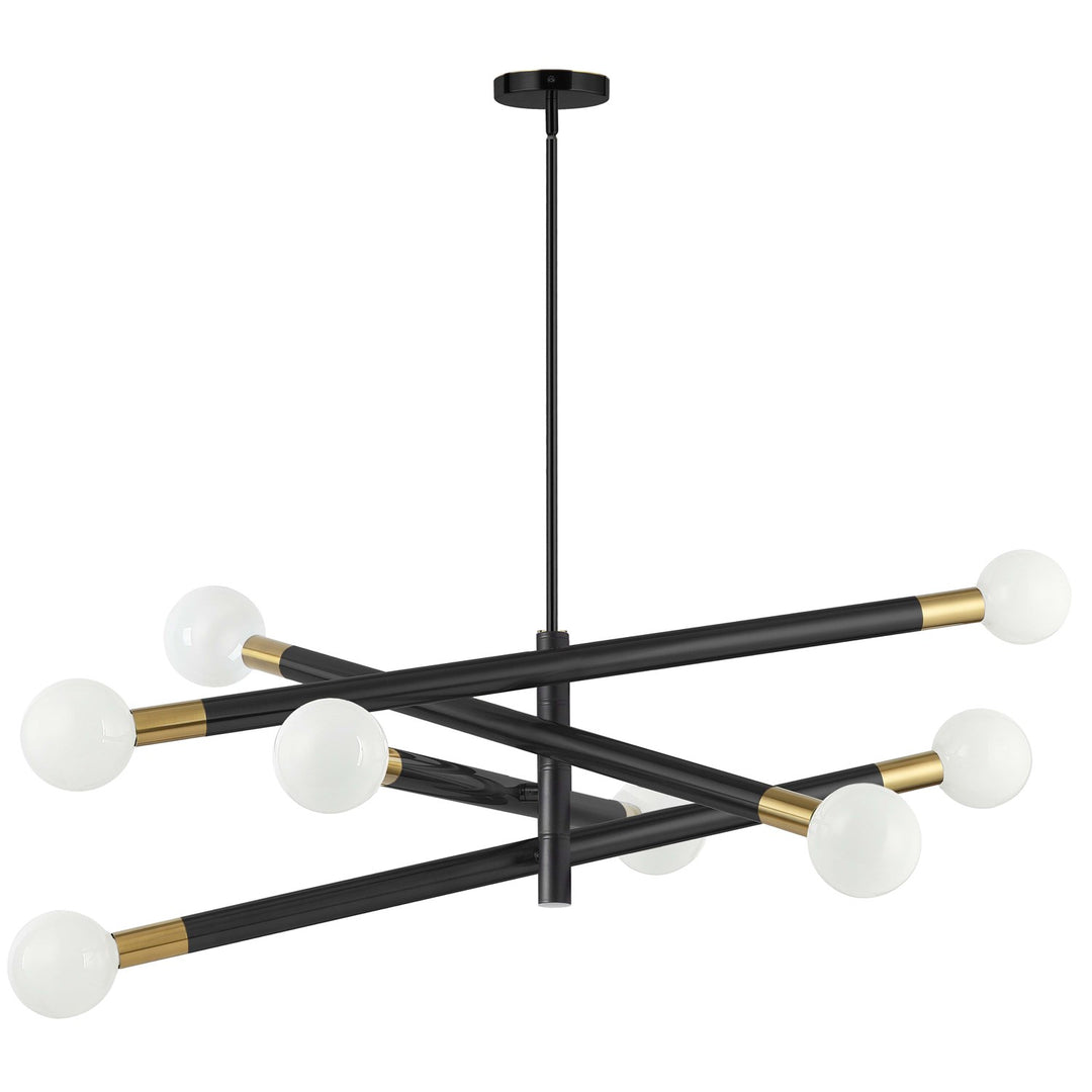 8 Light Incandescent Chandelier Matte Black