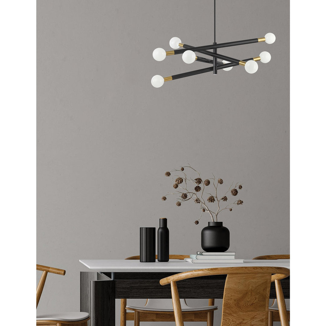 8 Light Incandescent Chandelier Matte Black