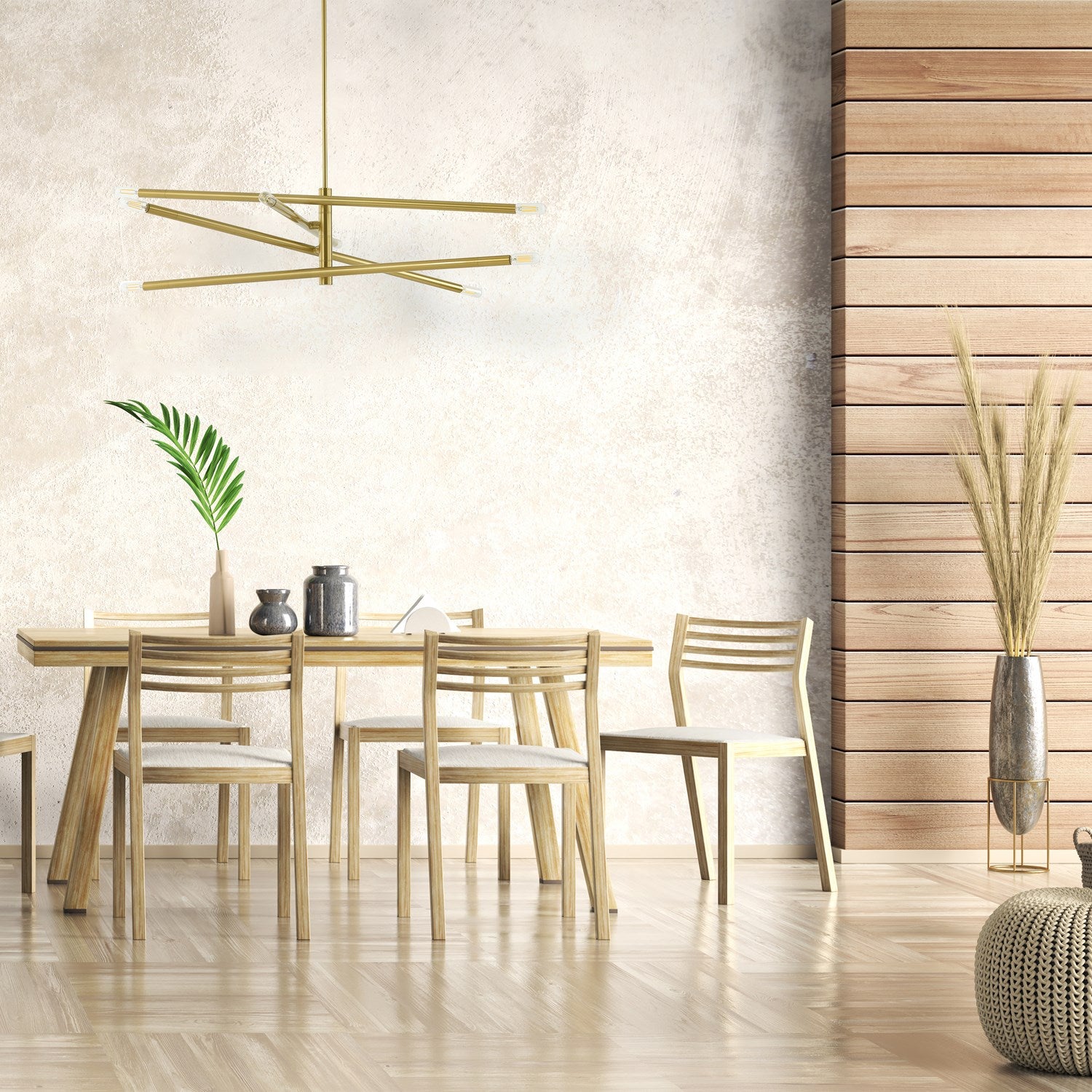 8 Light Incandescent Pendant In Aged Brass