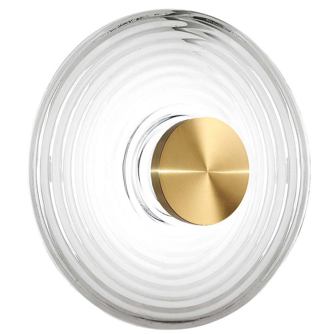 12W Wall Sconce Aged Brass With Clear Rippled Glass by Dainolite