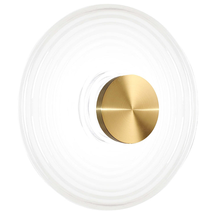 12W Wall Sconce Aged Brass With White Rippled Glass by Dainolite