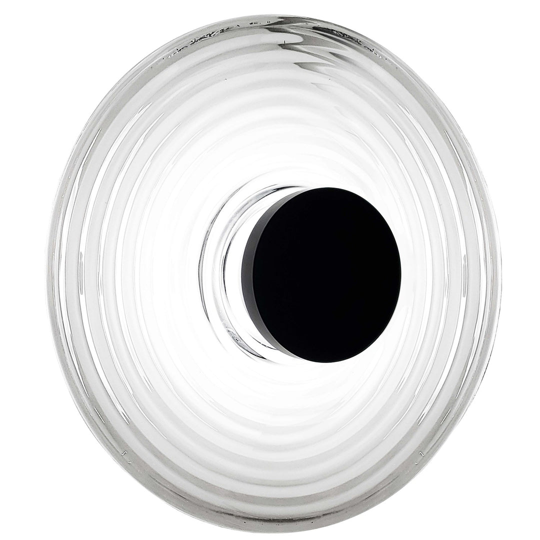 12W Wall Sconce Matte Black With Clear Rippled Glass by Dainolite