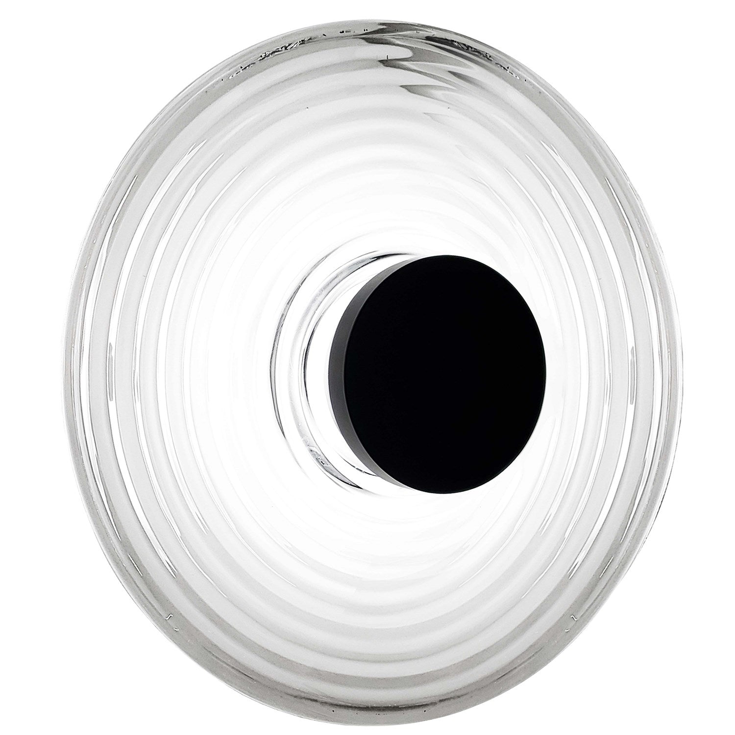 12W Wall Sconce Matte Black With Clear Rippled Glass by Dainolite