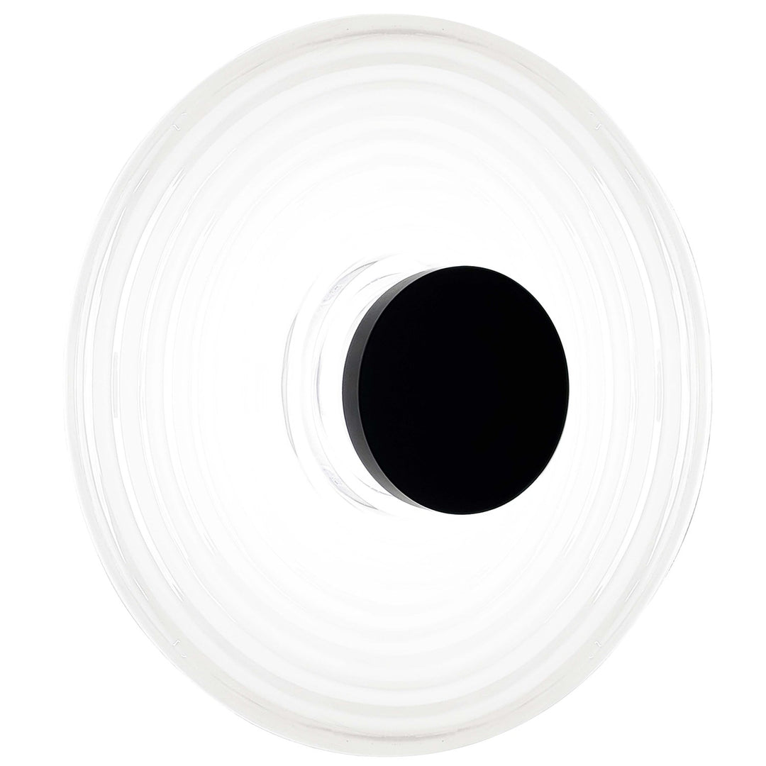 12W Wall Sconce Matte Black With White Rippled Glass by Dainolite