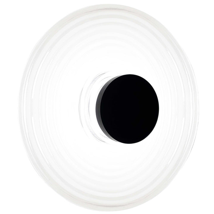 12W Wall Sconce Matte Black With White Rippled Glass by Dainolite