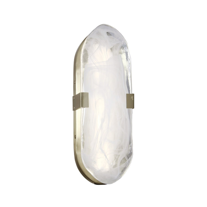 15W Aged Brass Wall Sconce With Alabaster Glass by Dainolite