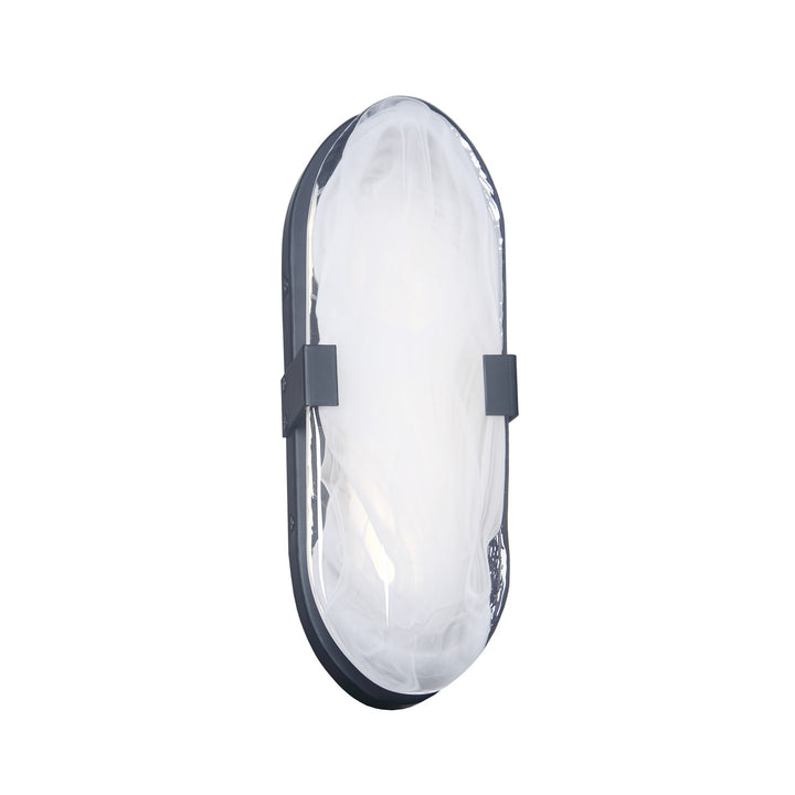 15W Matte Black Wall Sconce With Alabaster Glass by Dainolite