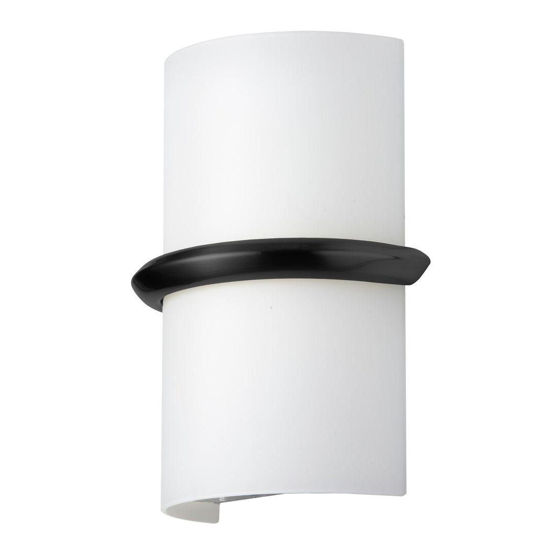 14W Wall Sconce, Matte Black W/ Opal Glass by Dainolite