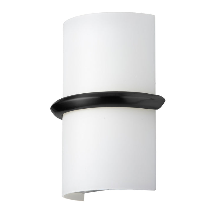 14W Wall Sconce, Matte Black W/ Opal Glass by Dainolite