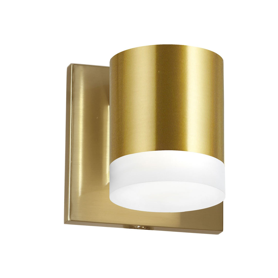 7W Wall Sconce, Aged Brass W/ Frosted Acrylic Diffuser by Dainolite