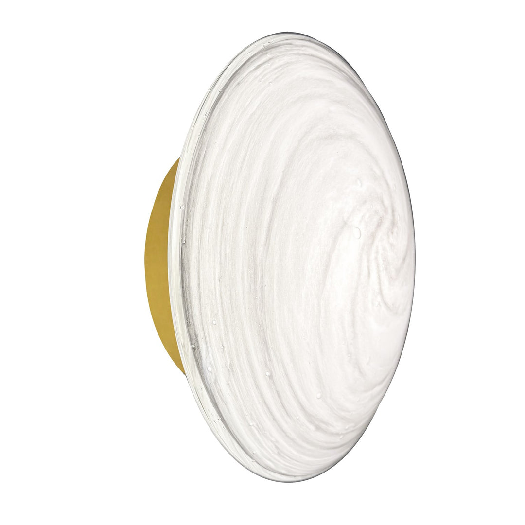 5W Wall Sconce In Aged Brass W/ Swirl Glass by Dainolite
