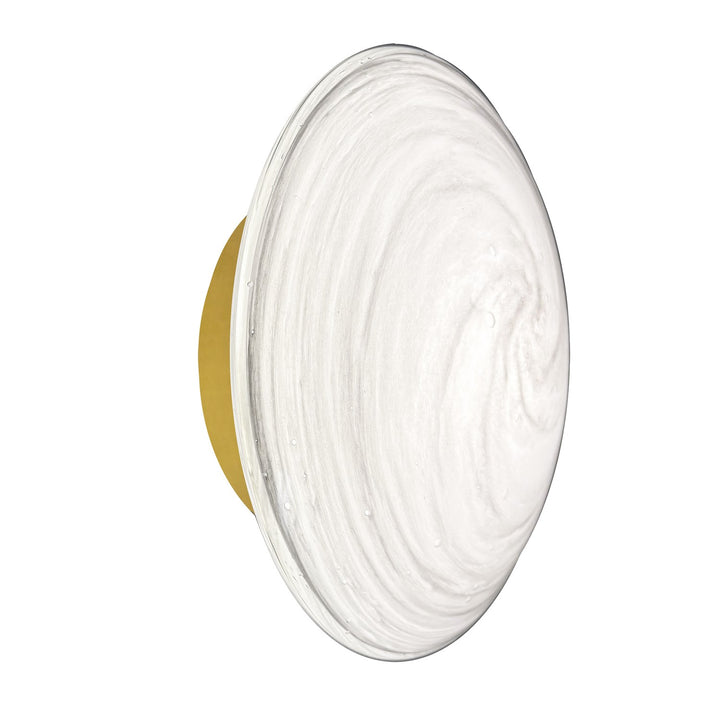 5W Wall Sconce In Aged Brass W/ Swirl Glass by Dainolite