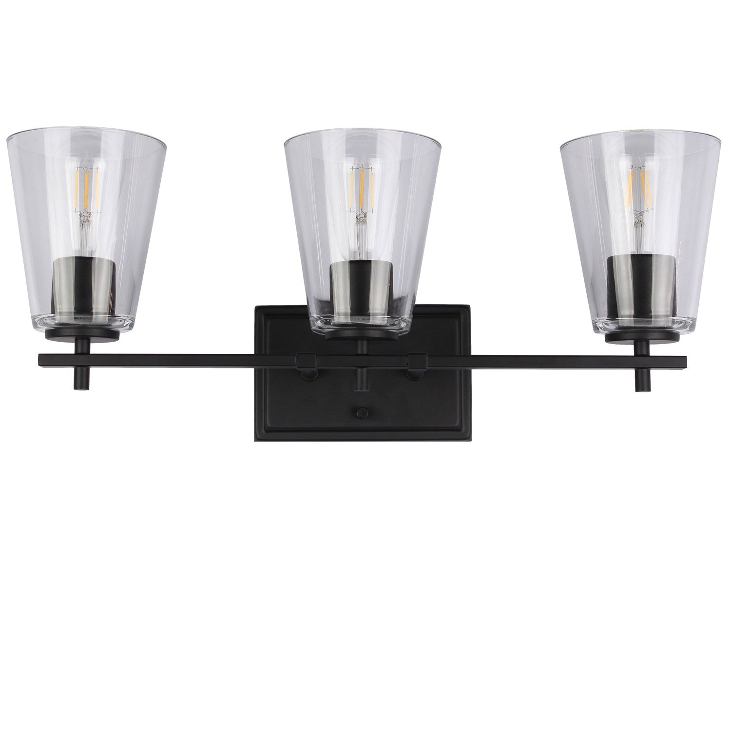 3 Light Vanity In Matte Black by Dainolite