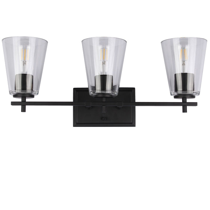 3 Light Vanity In Matte Black by Dainolite