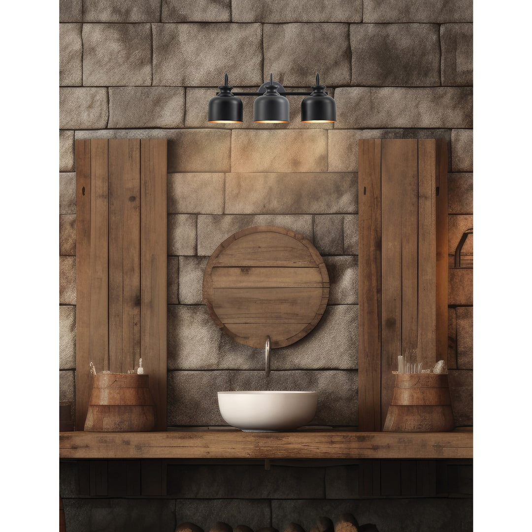 3 Light Vanity In Matte Black