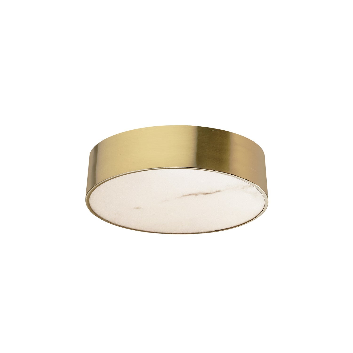 20W Flush Mount In Aged Brass W/ Alabaster Diffuser by Dainolite
