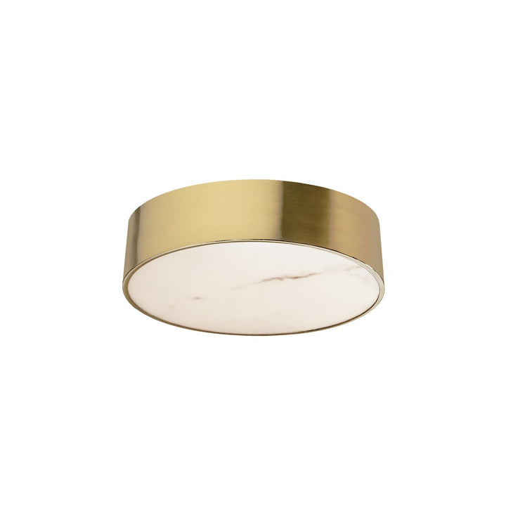 20W Flush Mount In Aged Brass W/ Alabaster Diffuser by Dainolite