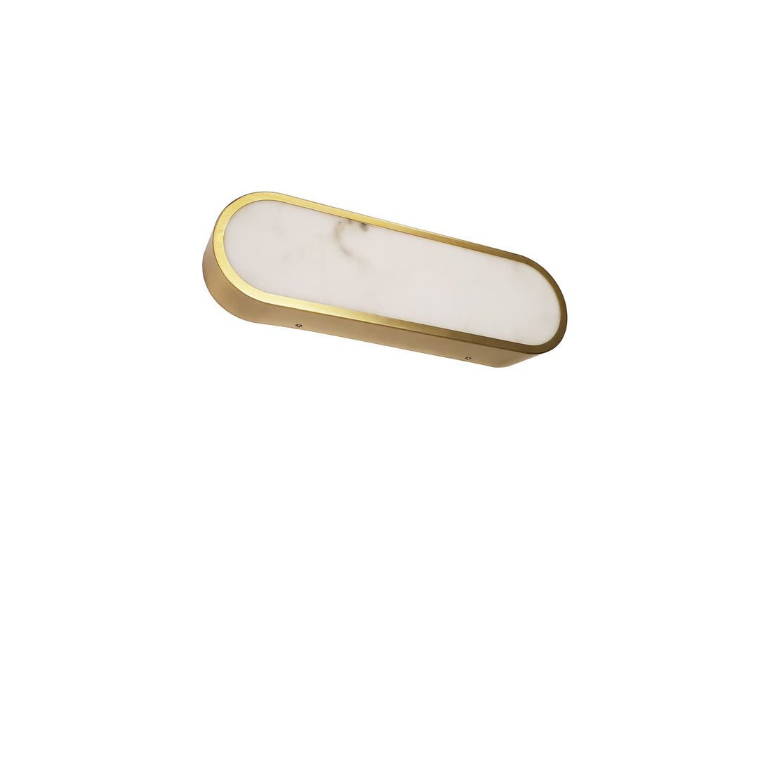 20W Wall Sconce In Aged Brass W/ Alabaster Diffuser by Dainolite