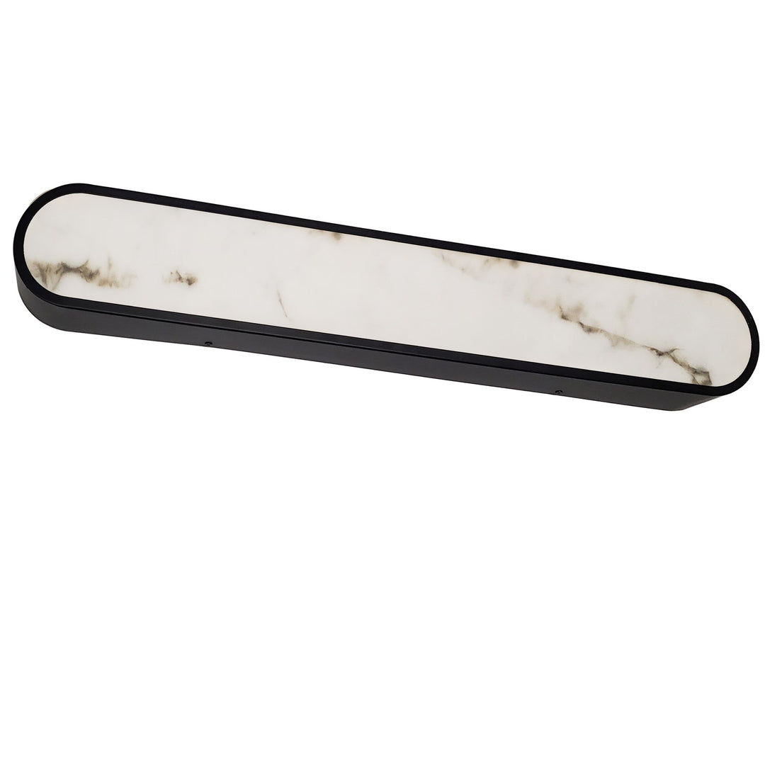 40W Wall Sconce In Matte Black W/ Alabaster Diffuser by Dainolite