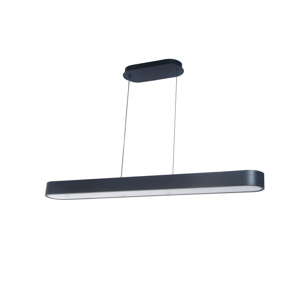 50W Matte Black Horizontal Pendant W/ Faux Alabaster by Dainolite