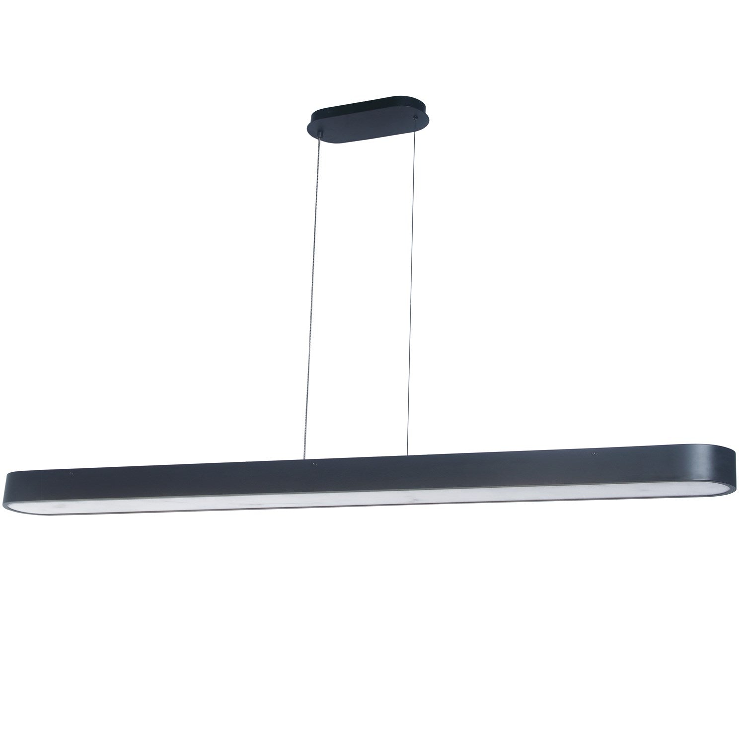60W Matte Black Horizontal Pendant W/ Faux Alabaster by Dainolite