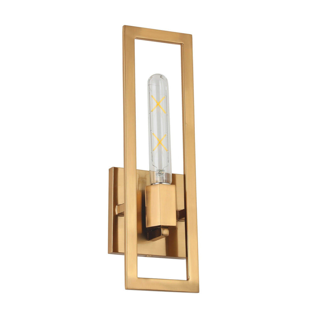 1 Light Incandescent Wall Sconce, Aged Brass by Dainolite