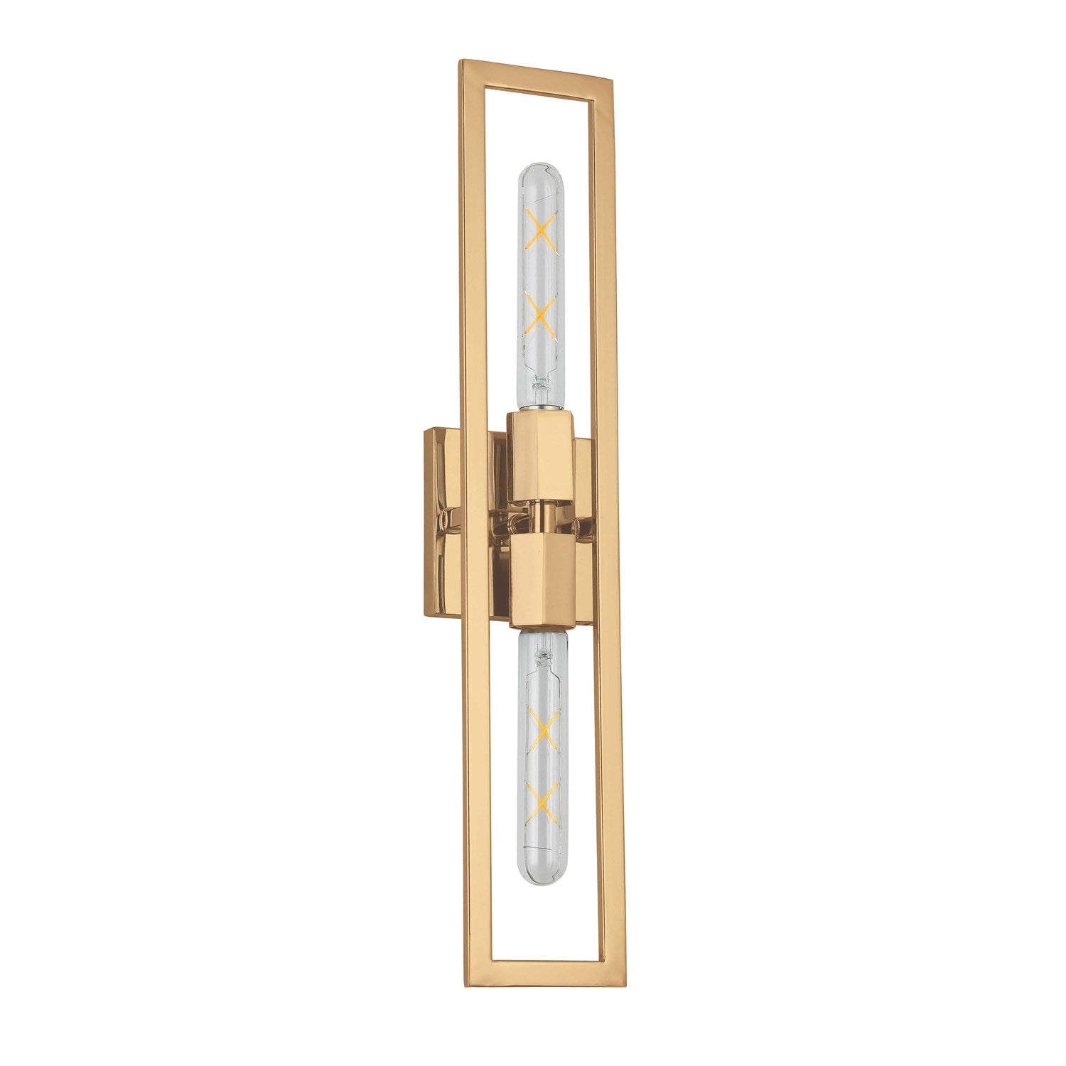 2 Light Incandescent Wall Sconce, Aged Brass by Dainolite