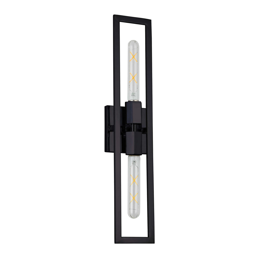 2 Light Incandescent Wall Sconce, Matte Black by Dainolite