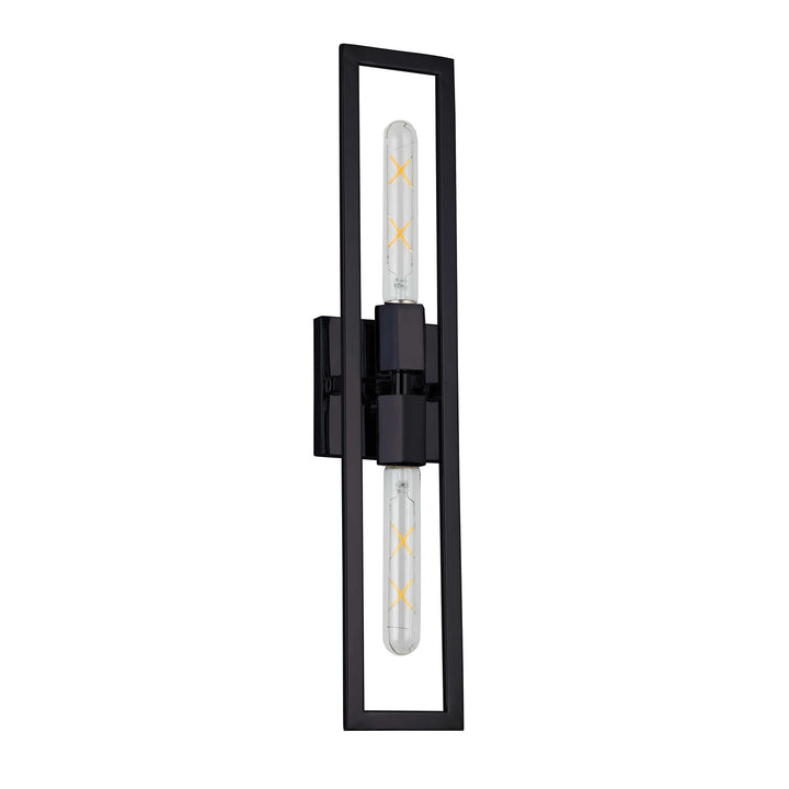 2 Light Incandescent Wall Sconce, Matte Black by Dainolite