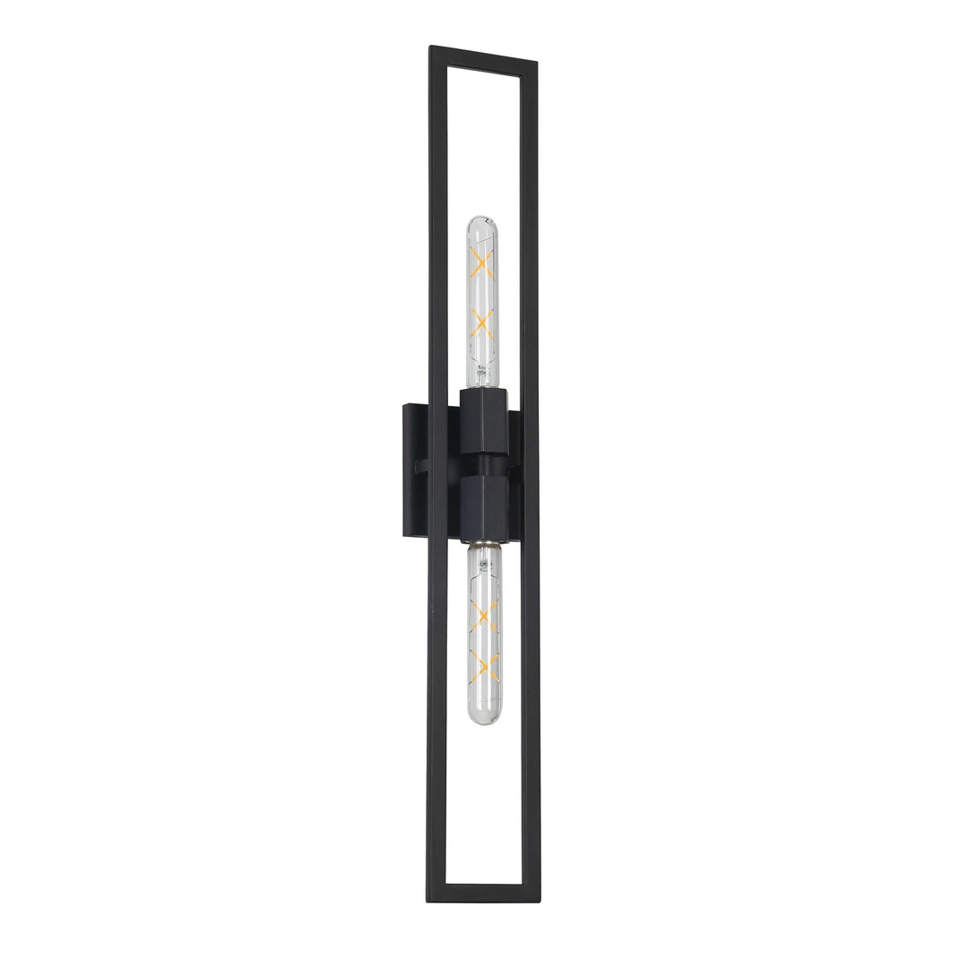 2 Light Incandescent Wall Sconce, Matte Black by Dainolite