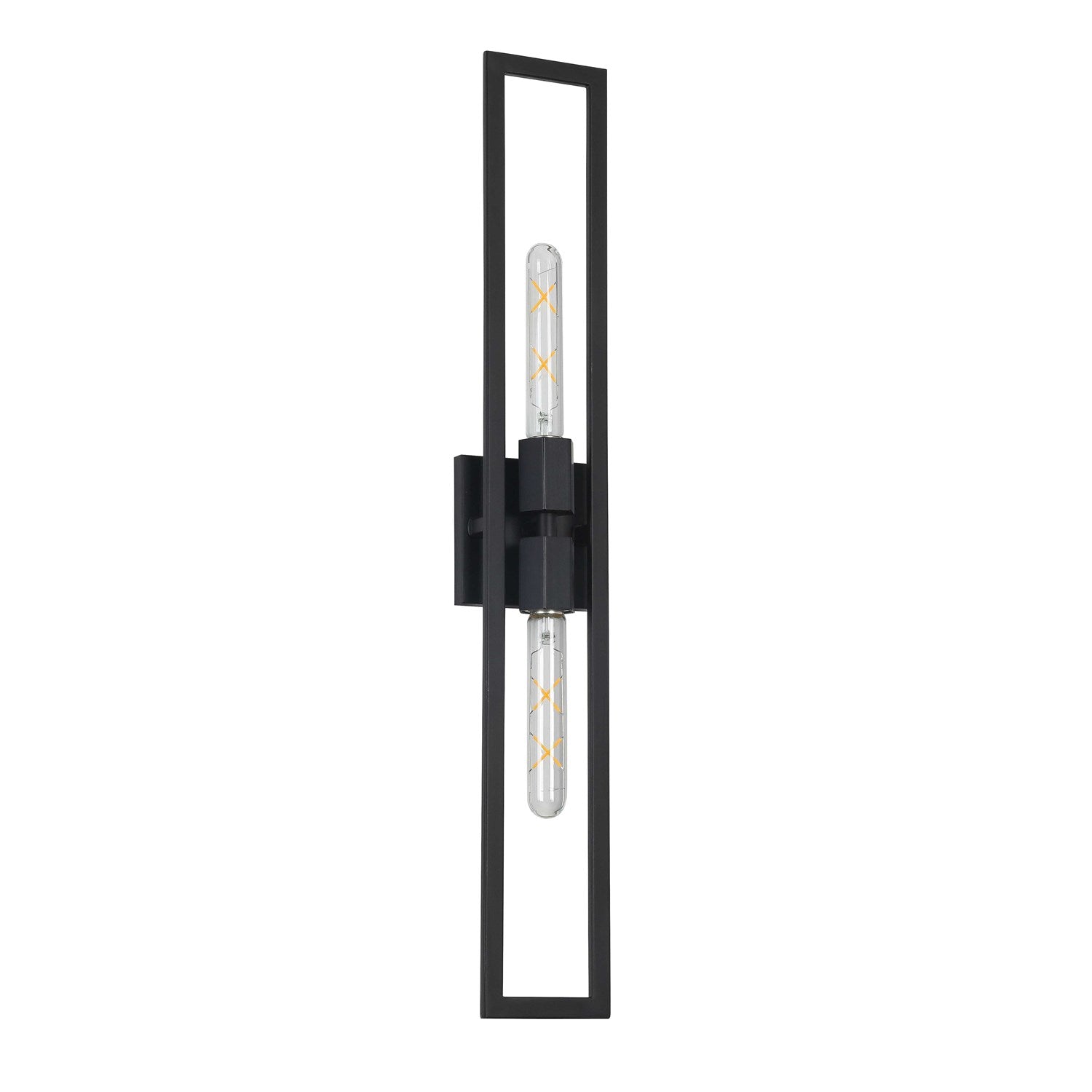 2 Light Incandescent Wall Sconce, Matte Black by Dainolite