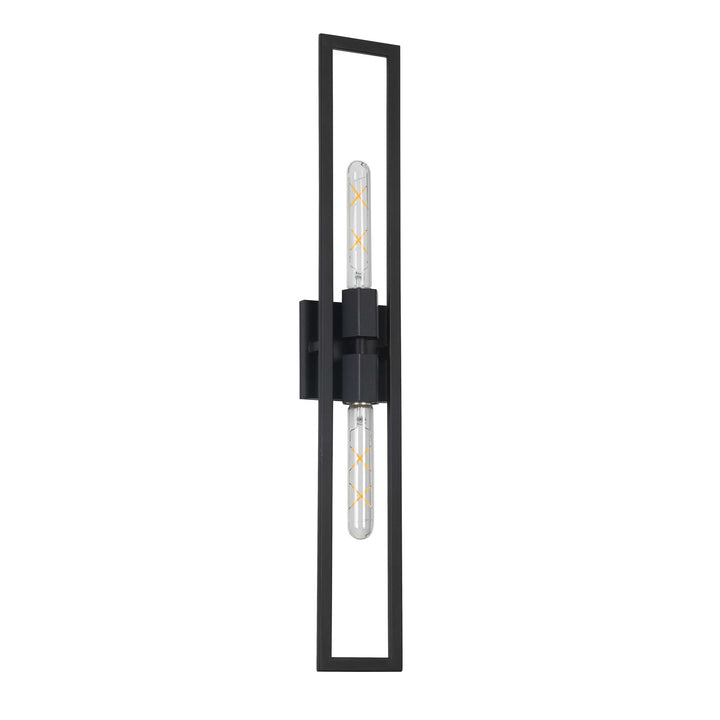 2 Light Incandescent Wall Sconce, Matte Black by Dainolite