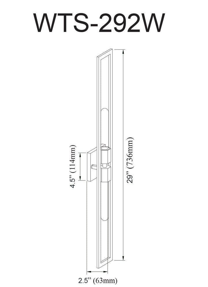 2 Light Incandescent Wall Sconce, Matte Black