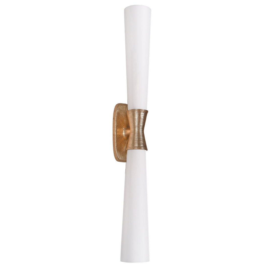 2 Light Wall Sconce In Gold W/ Opal Glass by Dainolite