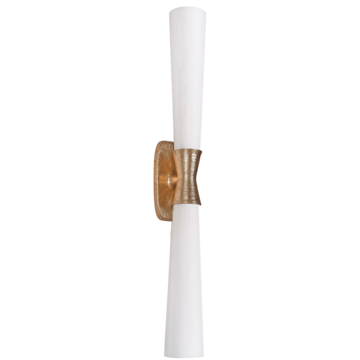 2 Light Wall Sconce In Gold W/ Opal Glass by Dainolite