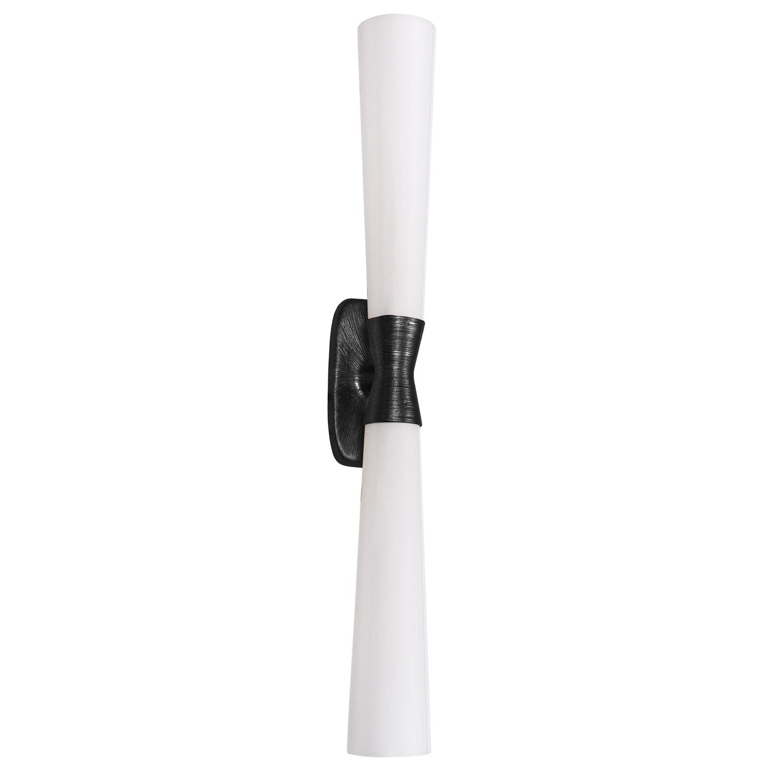 2 Light Wall Sconce In Matte Black W/ Opal Glass by Dainolite