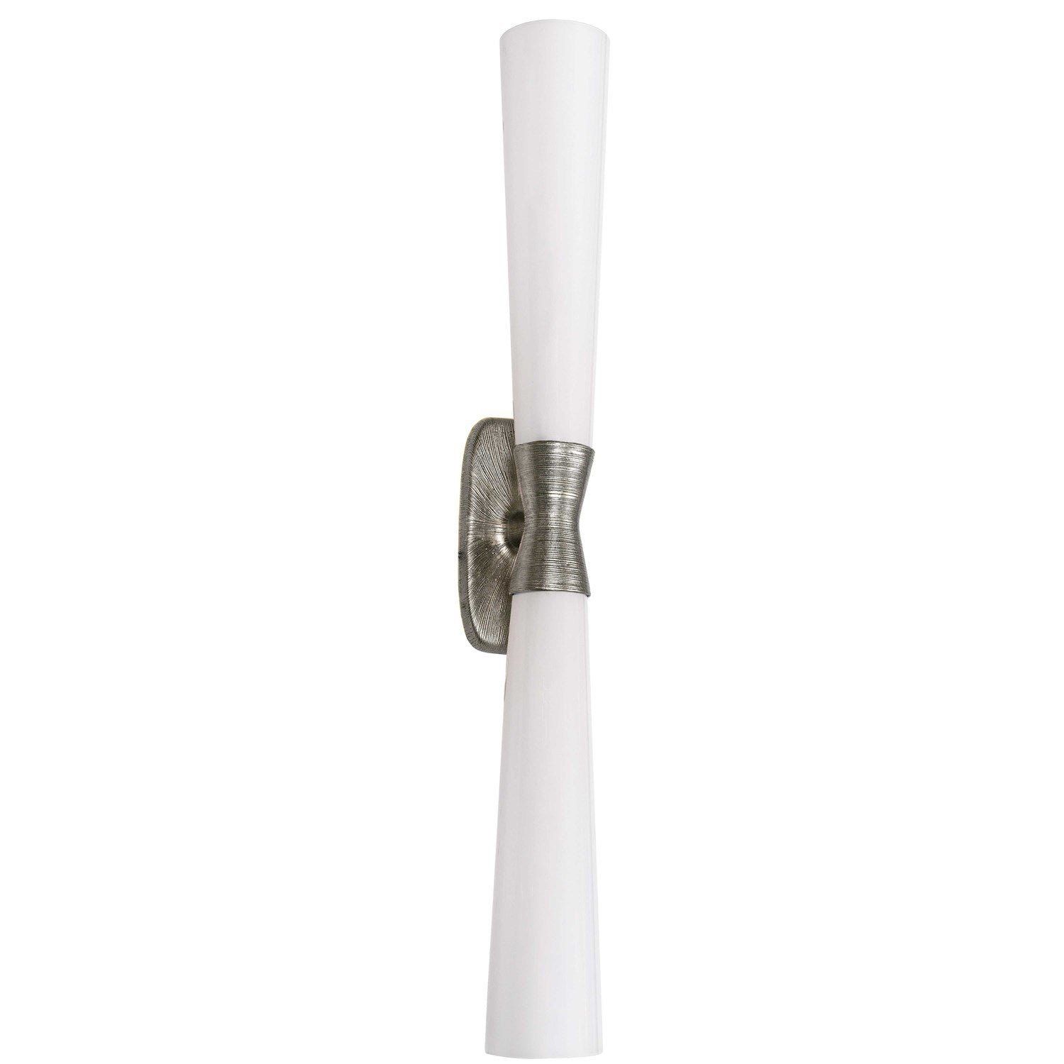 2 Light Wall Sconce In Silver W/ Opal Glass by Dainolite