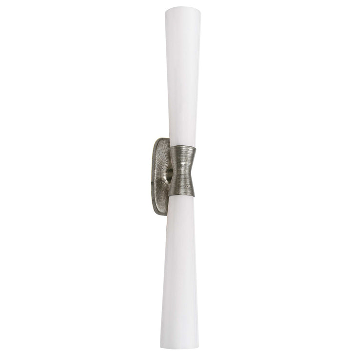 2 Light Wall Sconce In Silver W/ Opal Glass by Dainolite