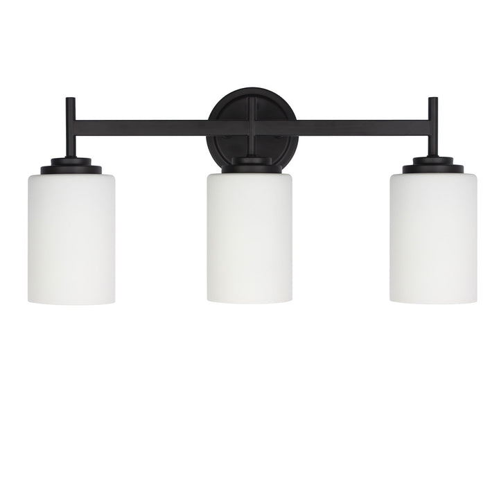 3 Light Vanity In Matte Black by Dainolite