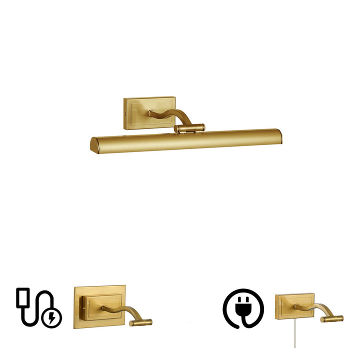 5 Colour Change Temp 20W Aged Brass Picture Light by Dainolite