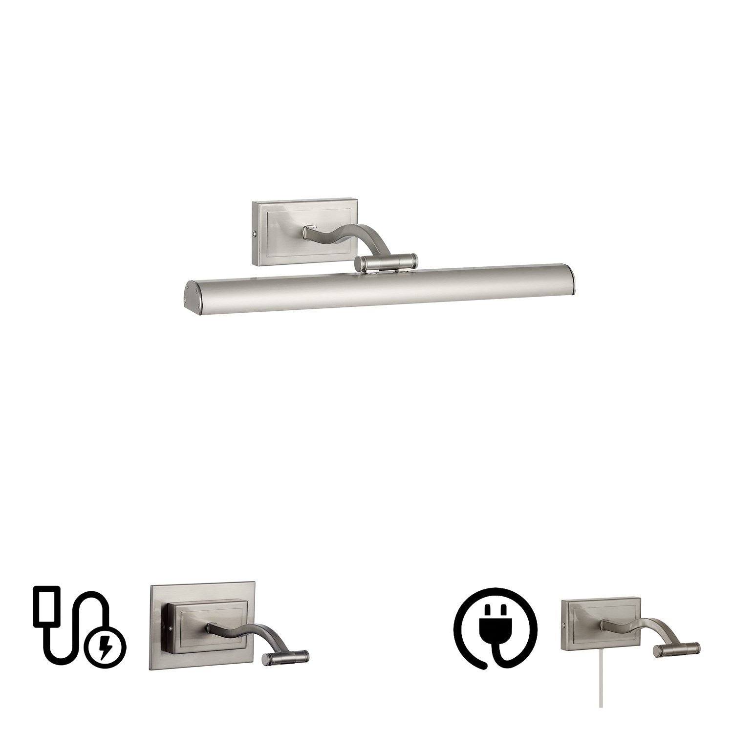 5 Colour Change Temp 20W Satin Chrome Picture Light by Dainolite