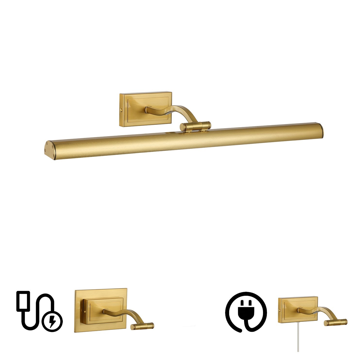 5 Colour Change Temp 30W Aged Brass Picture Light by Dainolite