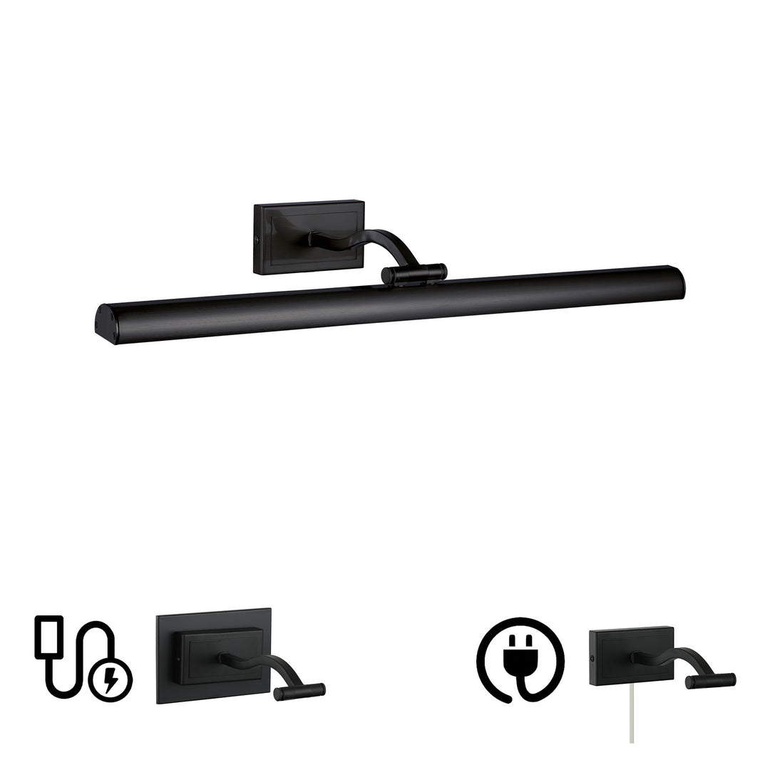 5 Colour Change Temp 30W Matte Black Picture Light by Dainolite