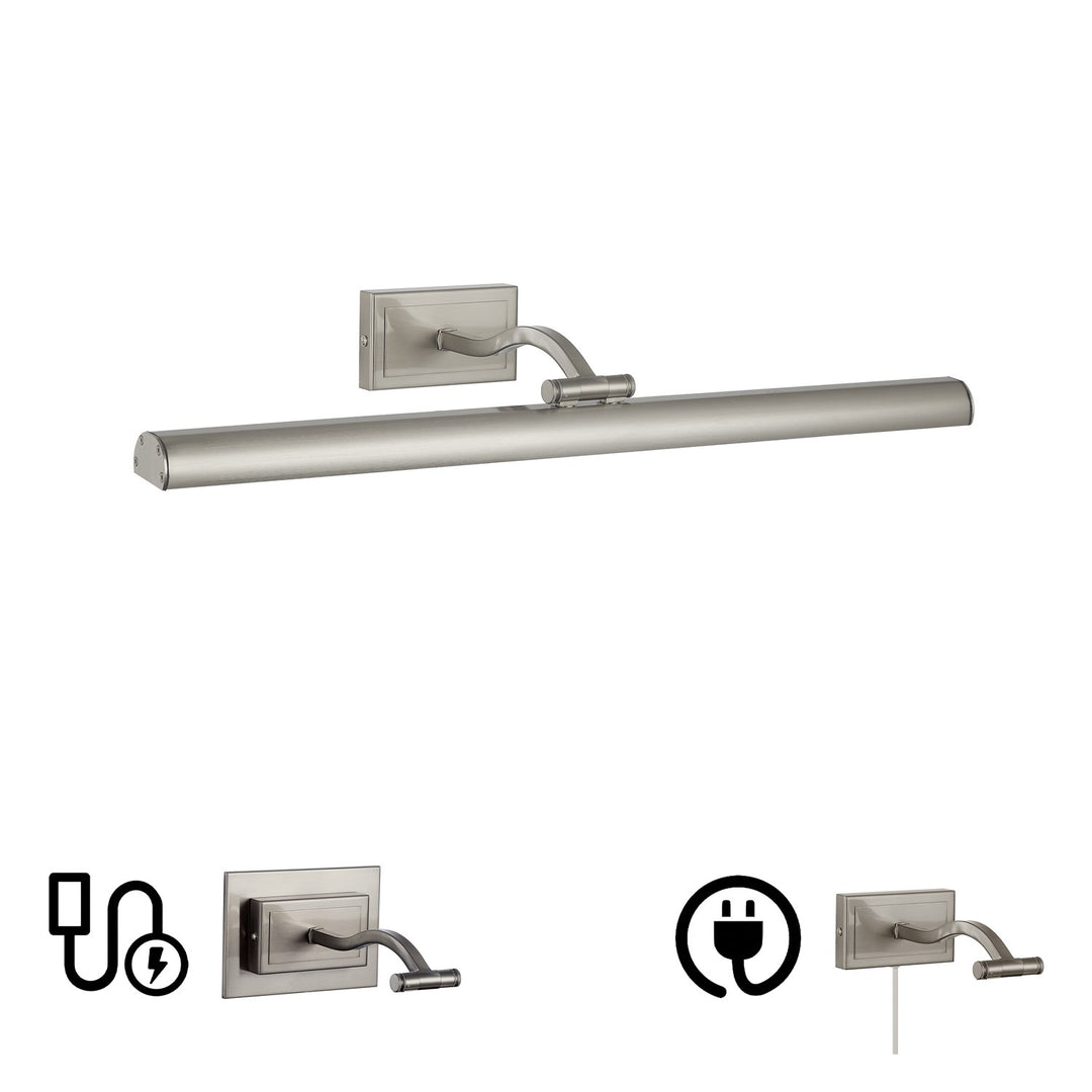 5 Colour Change Temp 30W Satin Chrome Picture Light by Dainolite