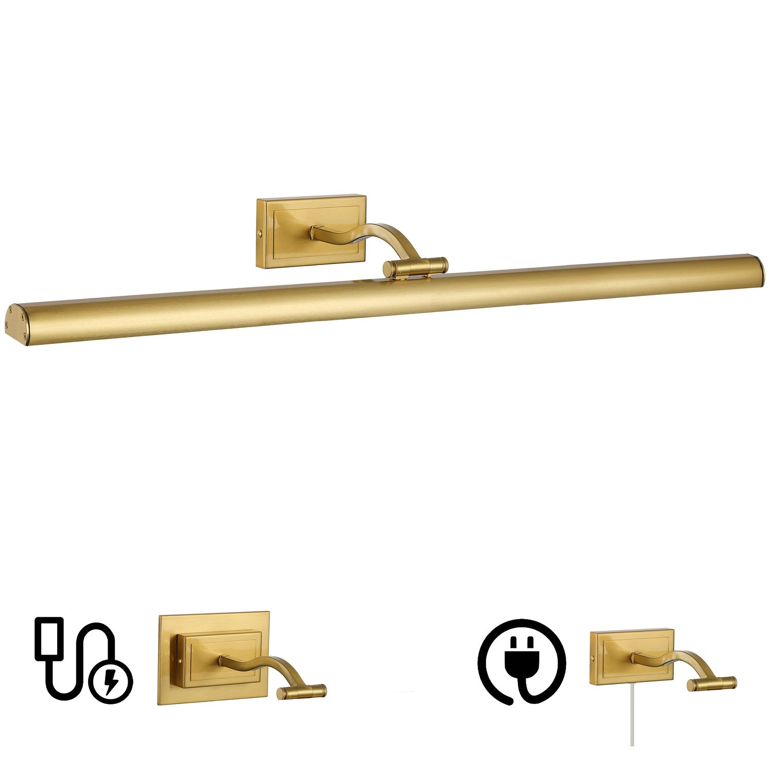 5 Colour Change Temp 40W Aged Brass Picture Light by Dainolite